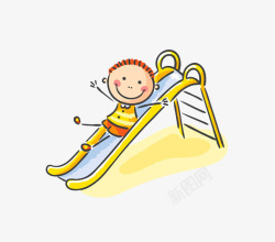 玩滑梯的小孩素材