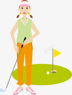 体育高尔夫球运动矢量图素材