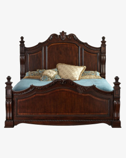 木头床免抠素材家具高清图片