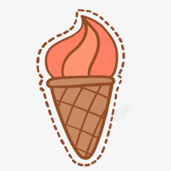 雪糕贴纸卡通手绘冰淇淋雪糕矢量图高清图片