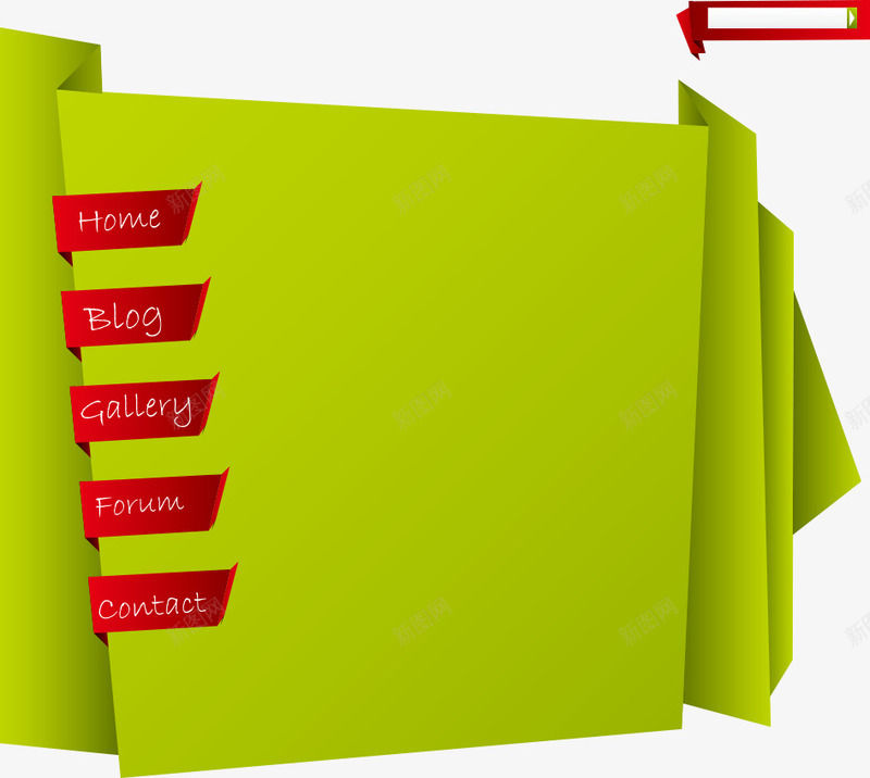 绿色折叠标签矢量图eps免抠素材_新图网 https://ixintu.com 几何图形 叠纸标签 折纸标签 文本框标签 绿色折叠标签 矢量图