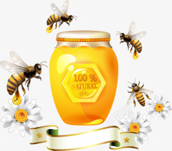 金色罐子蜂蜜罐子高清图片