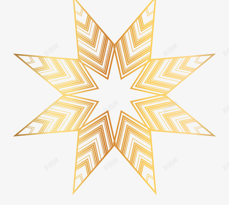 金色星星图标png_新图网 https://ixintu.com 免扣png素材 星星 金色 镂空