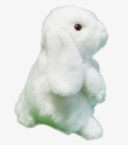 兔毛白色仿真垂耳兔玩偶高清图片