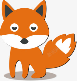 卡通贴纸狐狸素材