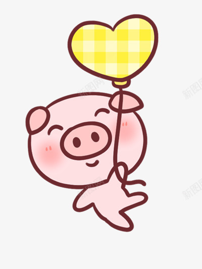 小猪贴纸png免抠素材_新图网 https://ixintu.com 卡通 小猪 爱心 贴纸