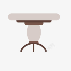 白棕色的小船桌子圆桌手绘创意图矢量图高清图片
