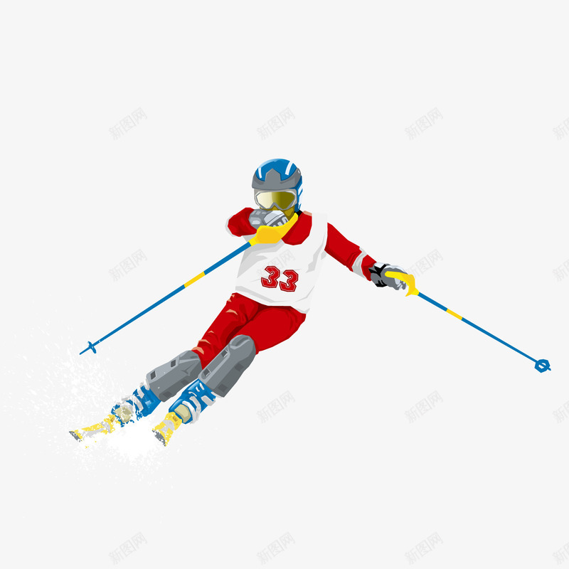 滑雪运动员矢量图ai免抠素材_新图网 https://ixintu.com 小人 比赛 滑雪 矢量图 运动员