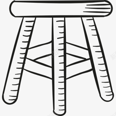圆桌木椅木头凳图标图标