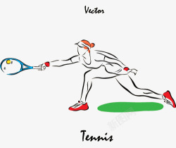 网球运动员发球插画网球运动员高清图片