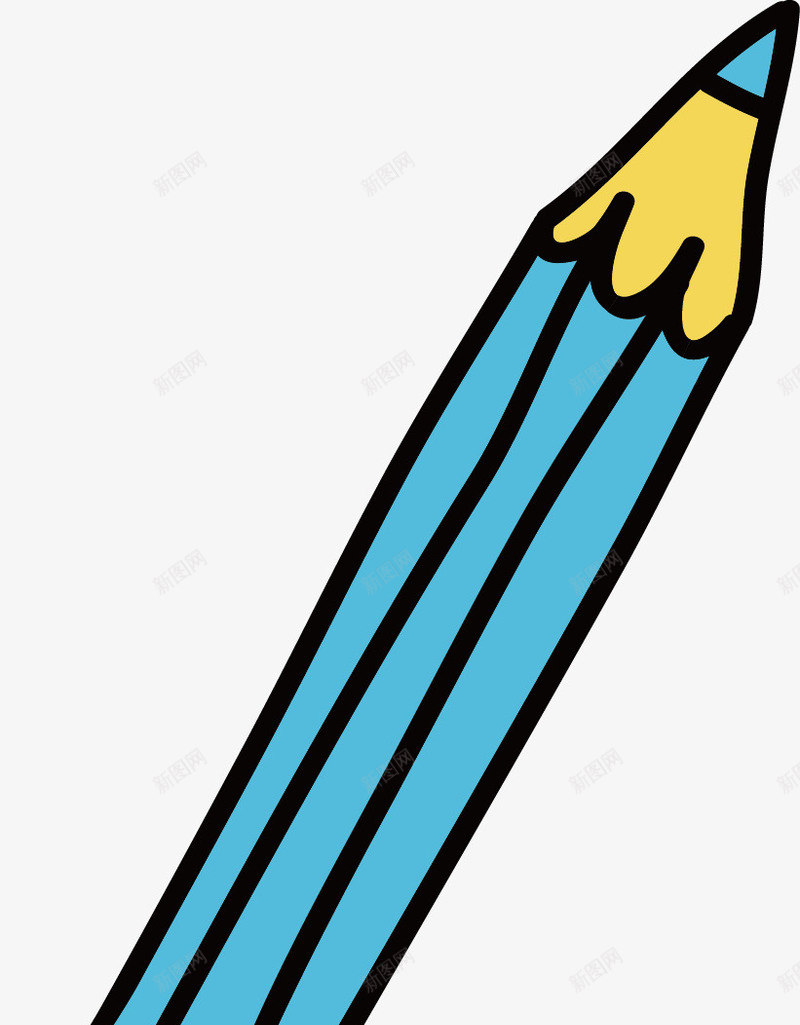 一支蓝色的画笔png免抠素材_新图网 https://ixintu.com 手绘 文具 画画 笔
