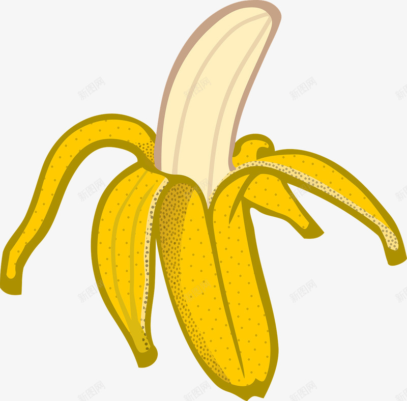 剥开的香蕉png免抠素材_新图网 https://ixintu.com 果皮 水果 香蕉 黄色