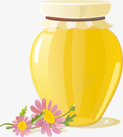 花卉罐子蜂蜜高清图片