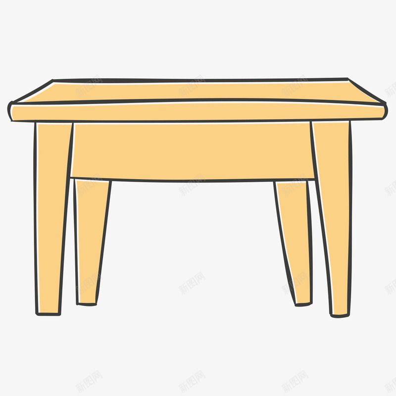 手绘桌子png免抠素材_新图网 https://ixintu.com 卡通桌 家具 手绘 插图 木桌 桌子 简图 课桌 饭桌