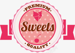 粉色甜品贴纸标签素材