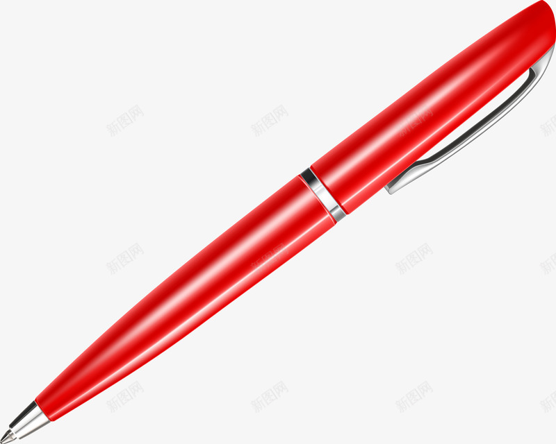 红色圆珠笔png免抠素材_新图网 https://ixintu.com 圆珠笔 学习用品 文具 日常用品 红色