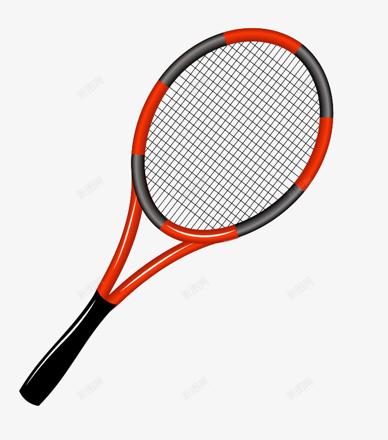手绘网球拍png免抠素材_新图网 https://ixintu.com 体育运动 手绘球拍 球拍 网球拍