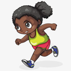 黑人赛跑素材跑步女孩高清图片