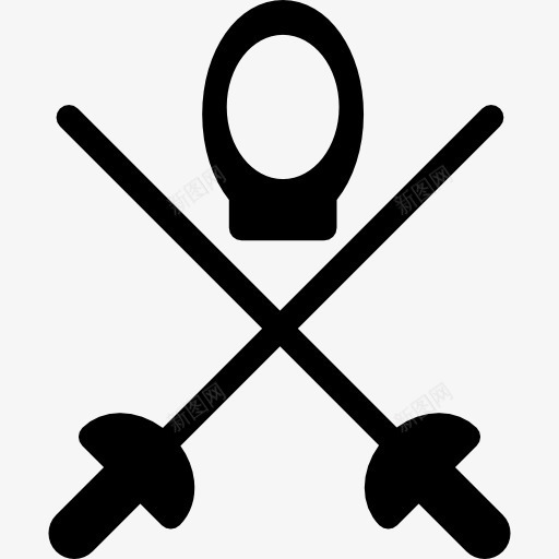 击剑的象征图标png_新图网 https://ixintu.com 交叉 体育 剑 武器 竞争 面具