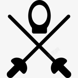 交叉圣剑击剑的象征图标高清图片
