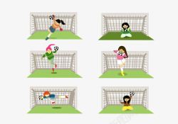 女子足球比赛卡通足球运动员高清图片