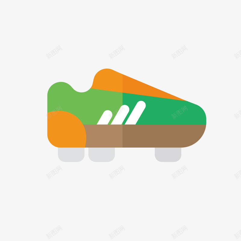 绿色足球鞋png免抠素材_新图网 https://ixintu.com 体育 圆角 扁平化 绿色 花纹 运动 鞋子
