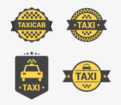 四个出租车服务标志素材
