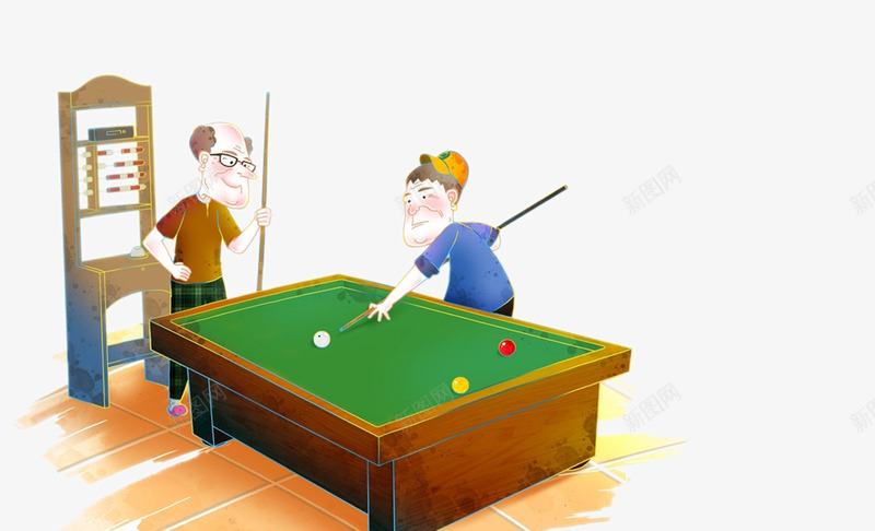 卡通台球游戏png免抠素材_新图网 https://ixintu.com 儿童卡通 卡通背景 可爱人物 梦幻背景 浪漫爱情 温馨家庭
