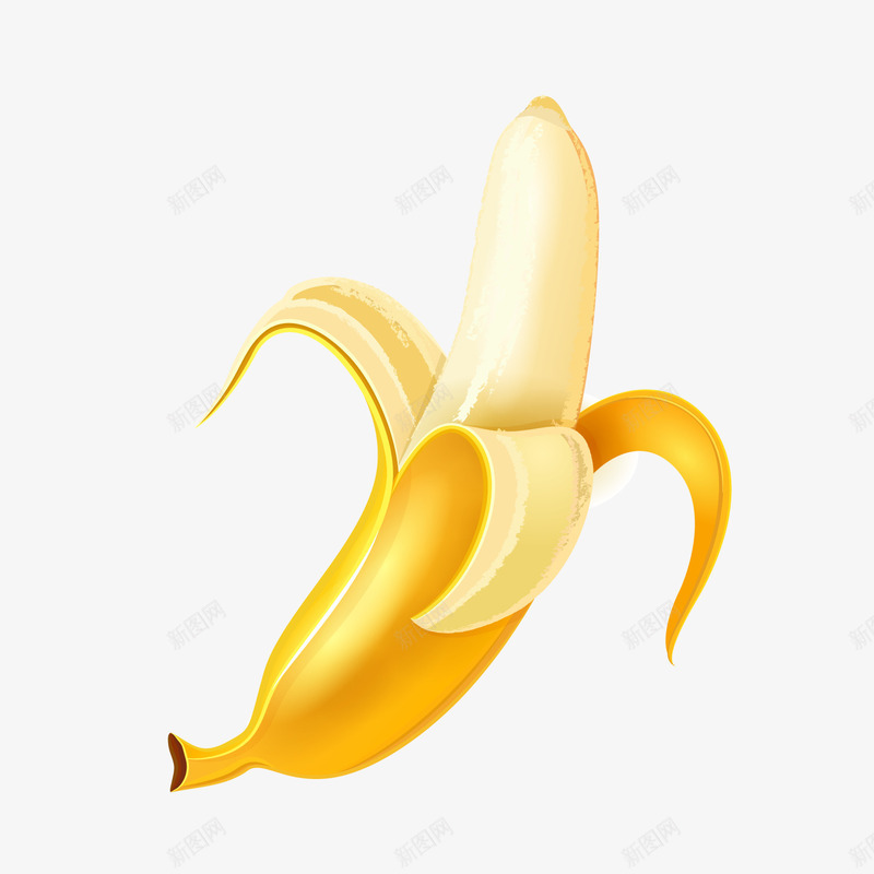 拨皮的香蕉水果png免抠素材_新图网 https://ixintu.com 卡通水果 拨开的香蕉 背景装饰 黄色香蕉
