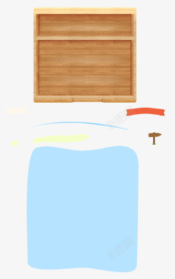 蓝色木头木头柜子蓝色卡通背景高清图片