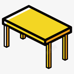 黄色手绘桌子元素矢量图素材