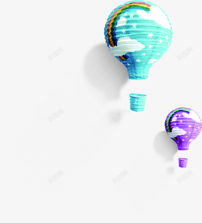 彩色卡通折纸热气球png免抠素材_新图网 https://ixintu.com 卡通 彩色 热气球