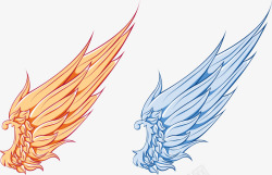 2种颜色翅膀矢量图素材