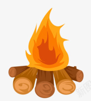 卡通火堆png免抠素材_新图网 https://ixintu.com 卡通火 木头 木材烧火 火堆 火堆元素 火苗