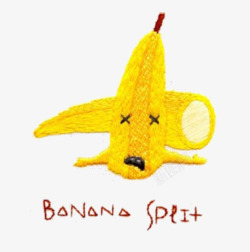 卡通刺绣香蕉素材