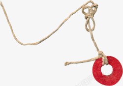 麻绳悬挂的红环素材