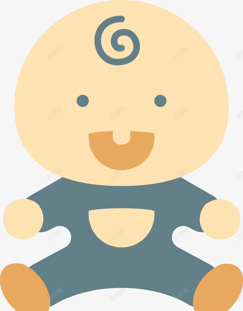 卡通娃娃png免抠素材_新图网 https://ixintu.com 一个 可爱 坐着 头发 娃娃 手绘 牙齿 简图