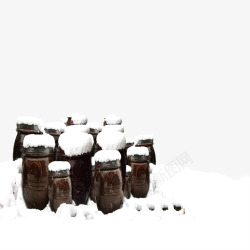 雪木桩木桩高清图片
