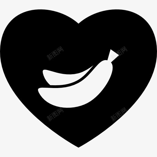 香蕉香蕉情人符号在心脏图标png_新图网 https://ixintu.com 健康的食物 心跳 情人 水果 爱 食物 香蕉