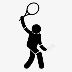 打网球姿势手绘网球人物图标高清图片