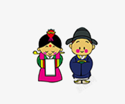 韩国婚礼图片卡通韩国情侣娃娃高清图片