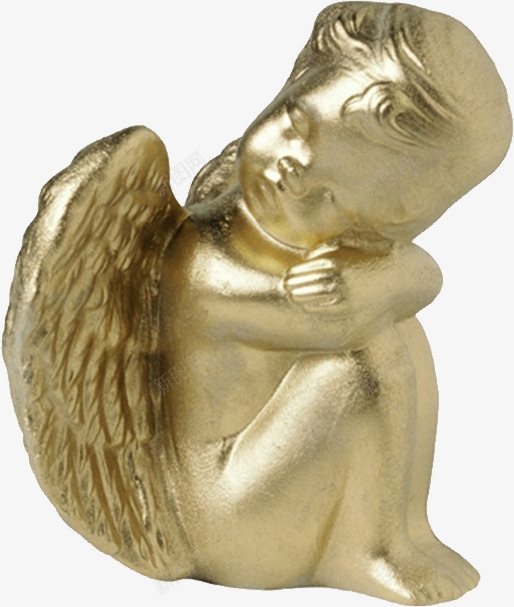 金色的天使雕塑png免抠素材_新图网 https://ixintu.com 天使 装饰 金色 雕塑