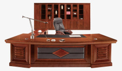 褐色桌子产品实物办公桌高清图片