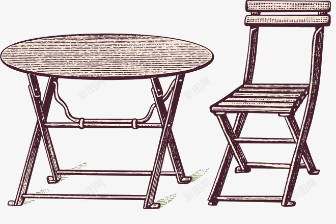 手绘室外小桌椅png免抠素材_新图网 https://ixintu.com 咖啡馆室外桌椅 家具 小木桌 手绘 木制 木桌 桌子 桌椅 茶几