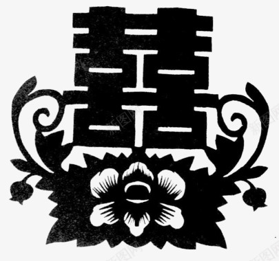 中国风双喜传统文化镂空剪纸图标图标