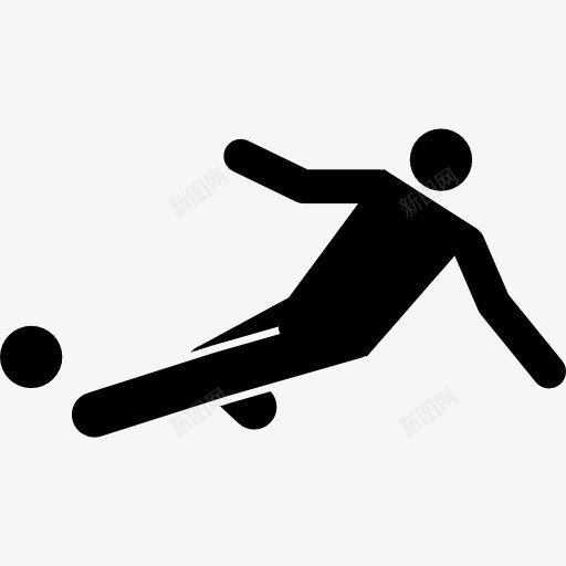 足球运动员的姿势图标png_新图网 https://ixintu.com 人 人的剪影 体育 球 球员 足球