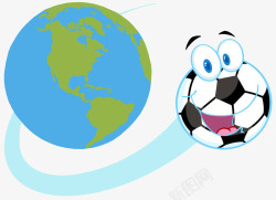 地球与足球连接素材