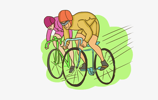 骑车比赛的两人png免抠素材_新图网 https://ixintu.com 两人 手绘 比赛 骑车