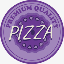 披萨贴纸紫色披萨圆形贴纸高清图片