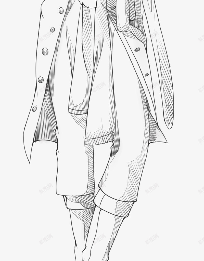 手绘卡通男孩png免抠素材_新图网 https://ixintu.com 人物线稿 卡通人物 卡通形象 线描 线描男孩
